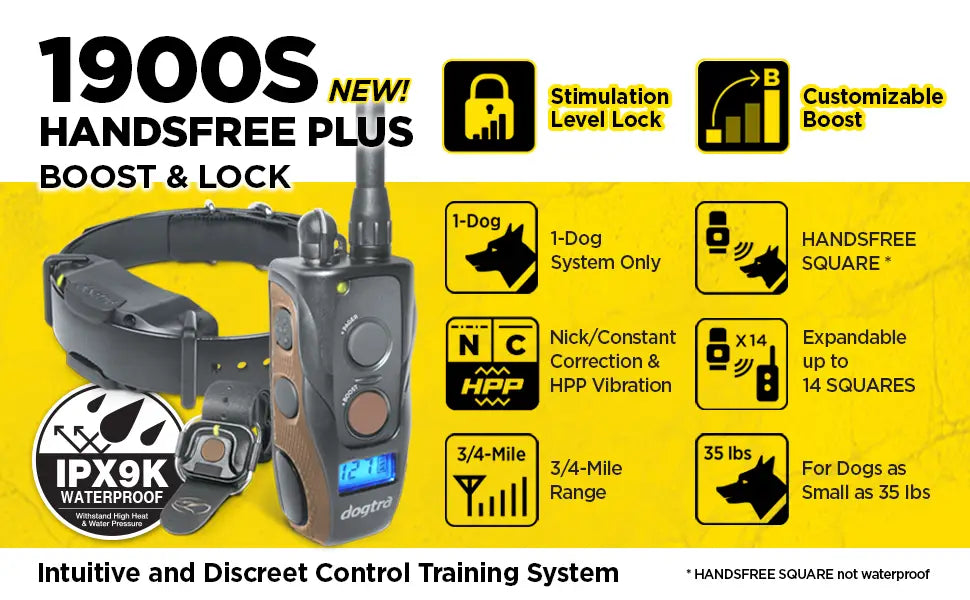 Dogtra 1900S HANDSFREE Plus Boost and Lock Remote Dog