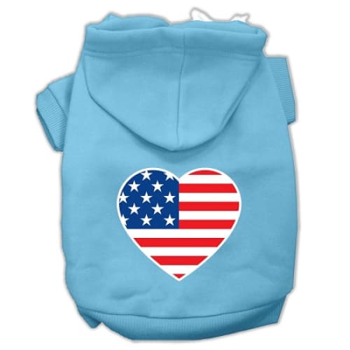 American Flag Heart Pet Hoodie - Pet Hoodies