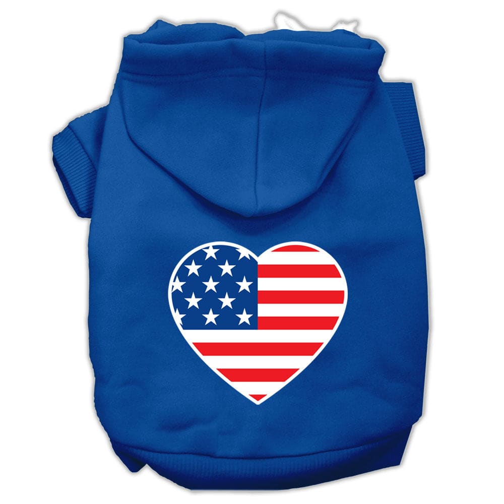 American Flag Heart Pet Hoodie - Pet Hoodies