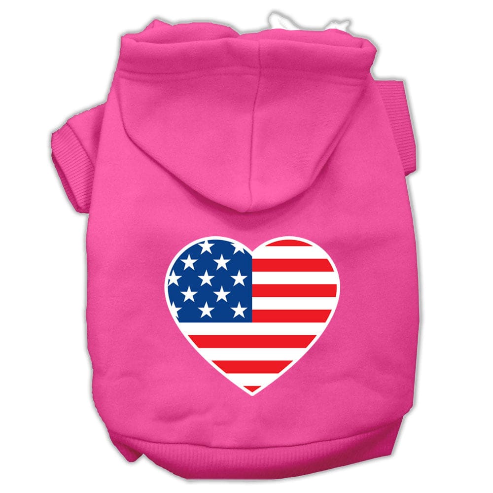 American Flag Heart Pet Hoodie - Pet Hoodies