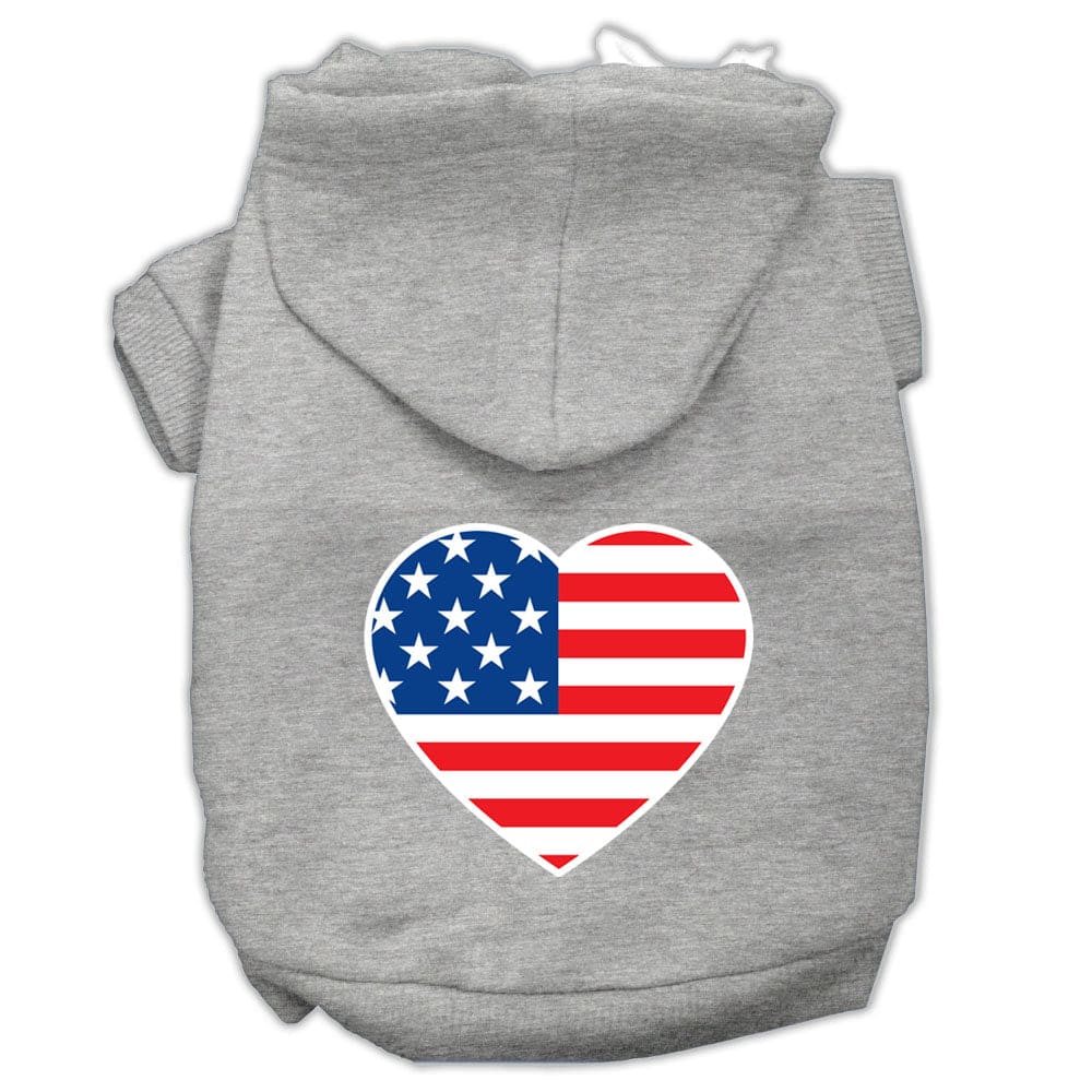 American Flag Heart Pet Hoodie - Pet Hoodies