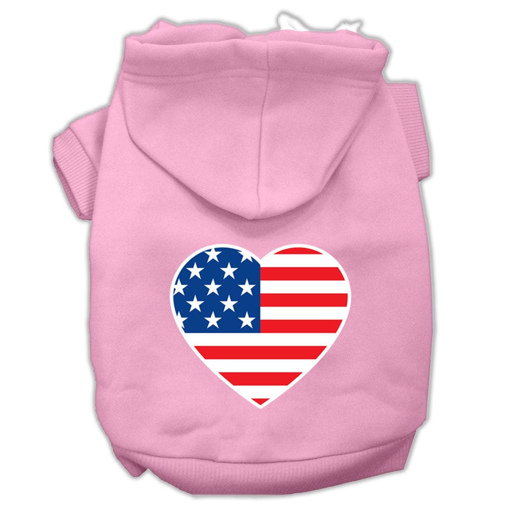 American Flag Heart Pet Hoodie - Pet Hoodies