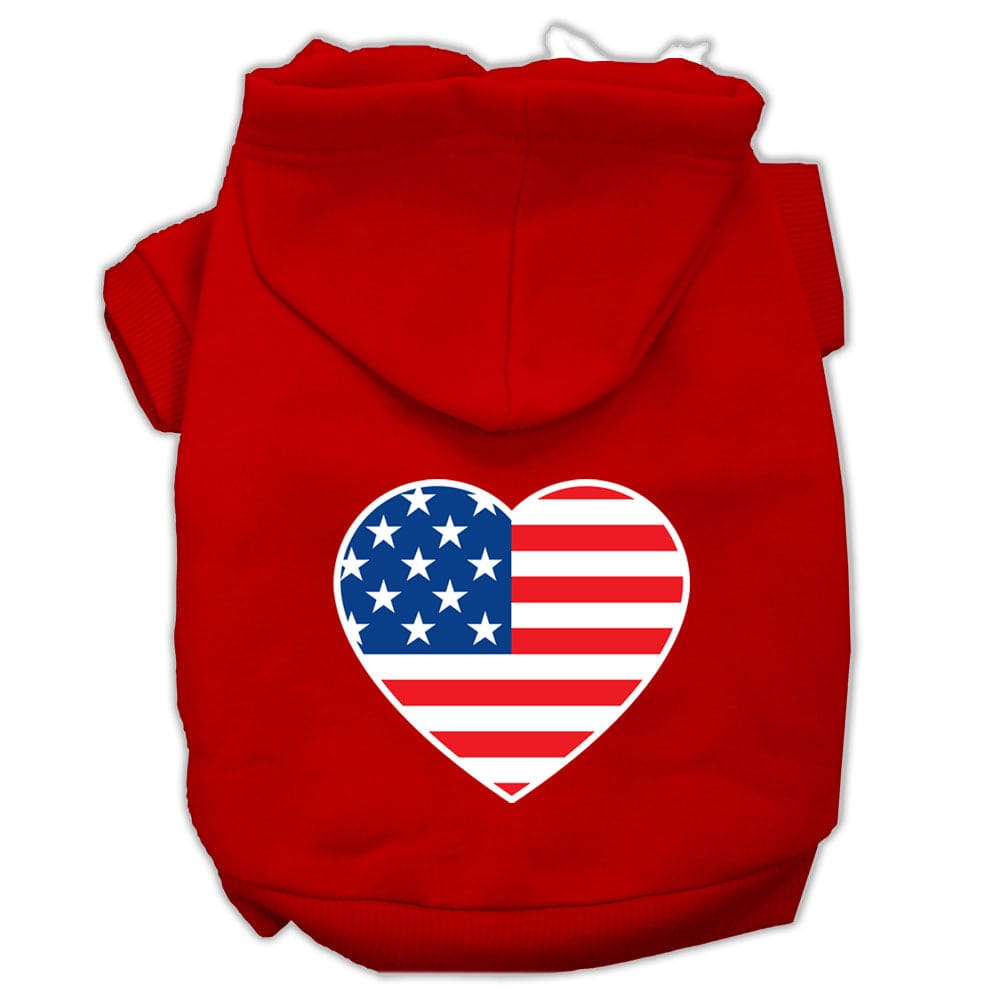 American Flag Heart Pet Hoodie - Pet Hoodies