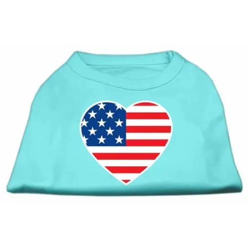 American Flag Heart Pet Shirt - Pet Shirt