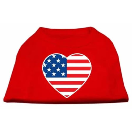 American Flag Heart Screen Print Pet Shirt - Screen Print