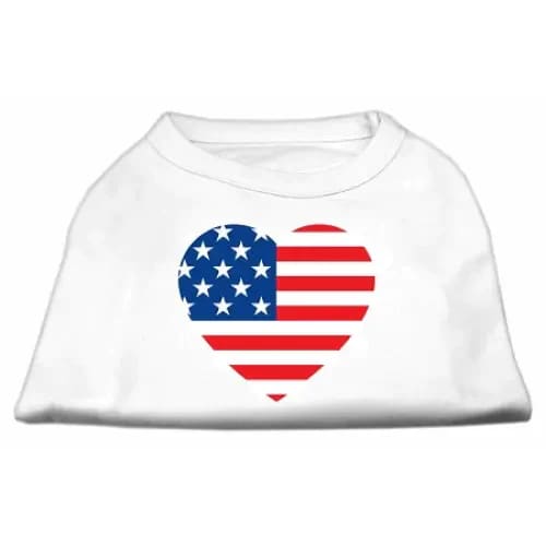 American Flag Heart Pet Shirt - Pet Shirt