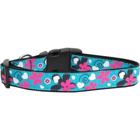 Aqua Love Nylon Cat Collar - Cat Collars - Classic