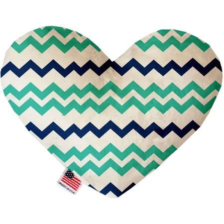 Aquatic Chevron Heart Dog Toy - Heart Dog Toys