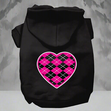 Argyle Pink Heart Pet Hoodies - Pet Hoodies