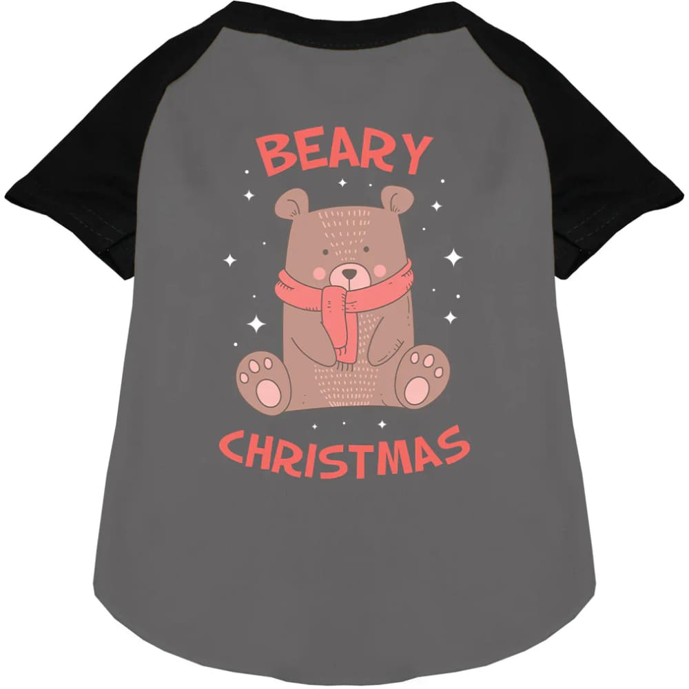 Beary Christmas Pet Raglan Shirt - Screen Print Shirts