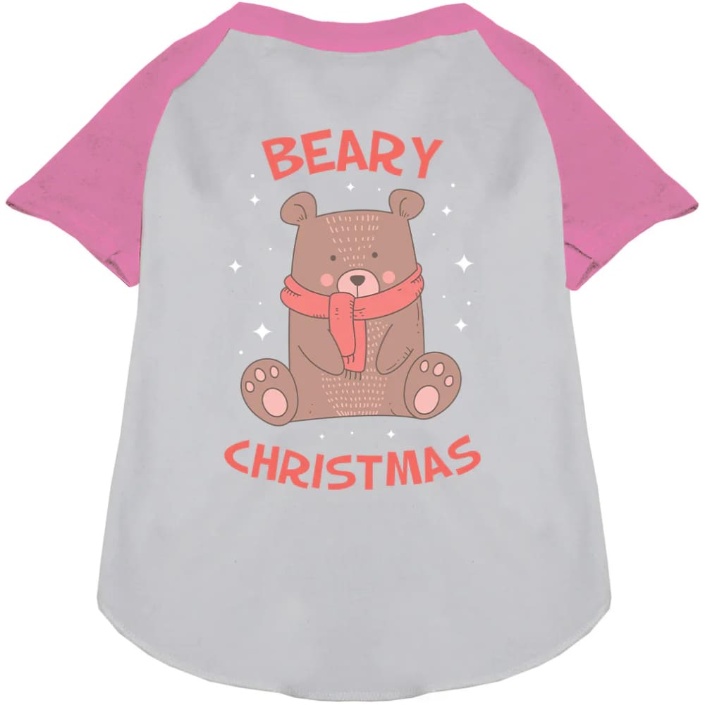 Beary Christmas Pet Raglan Shirt - Screen Print Shirts