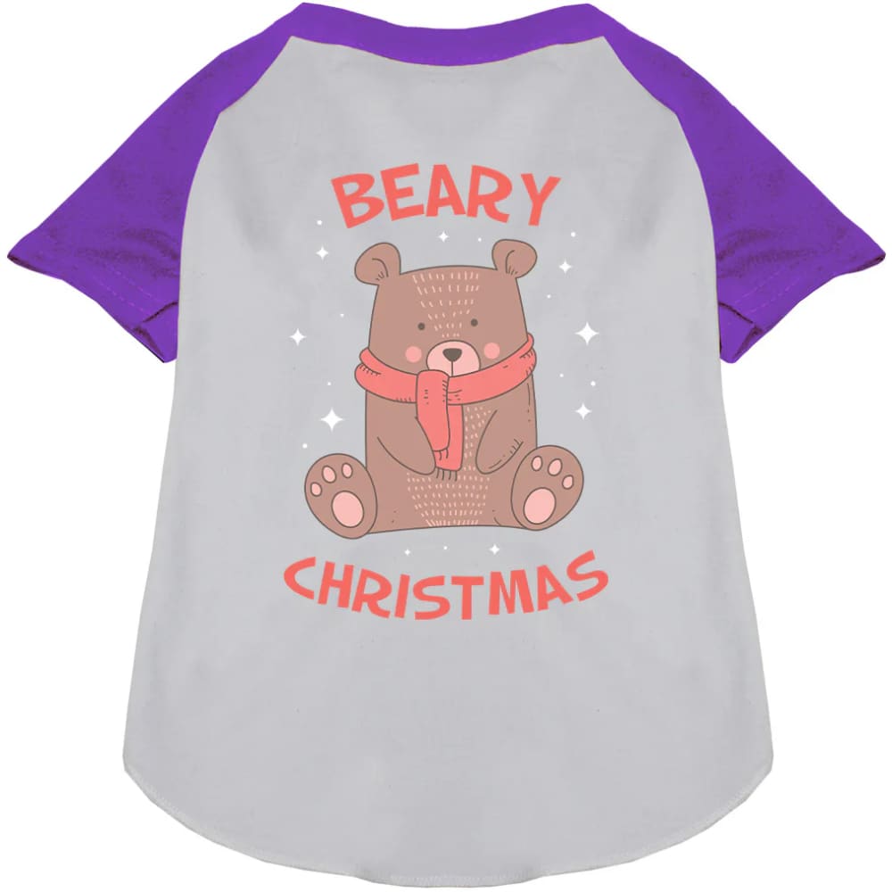 Beary Christmas Pet Raglan Shirt - Screen Print Shirts