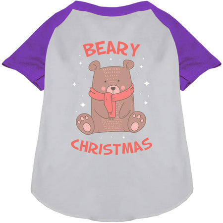 Beary Christmas Pet Raglan Shirt - Screen Print Shirts