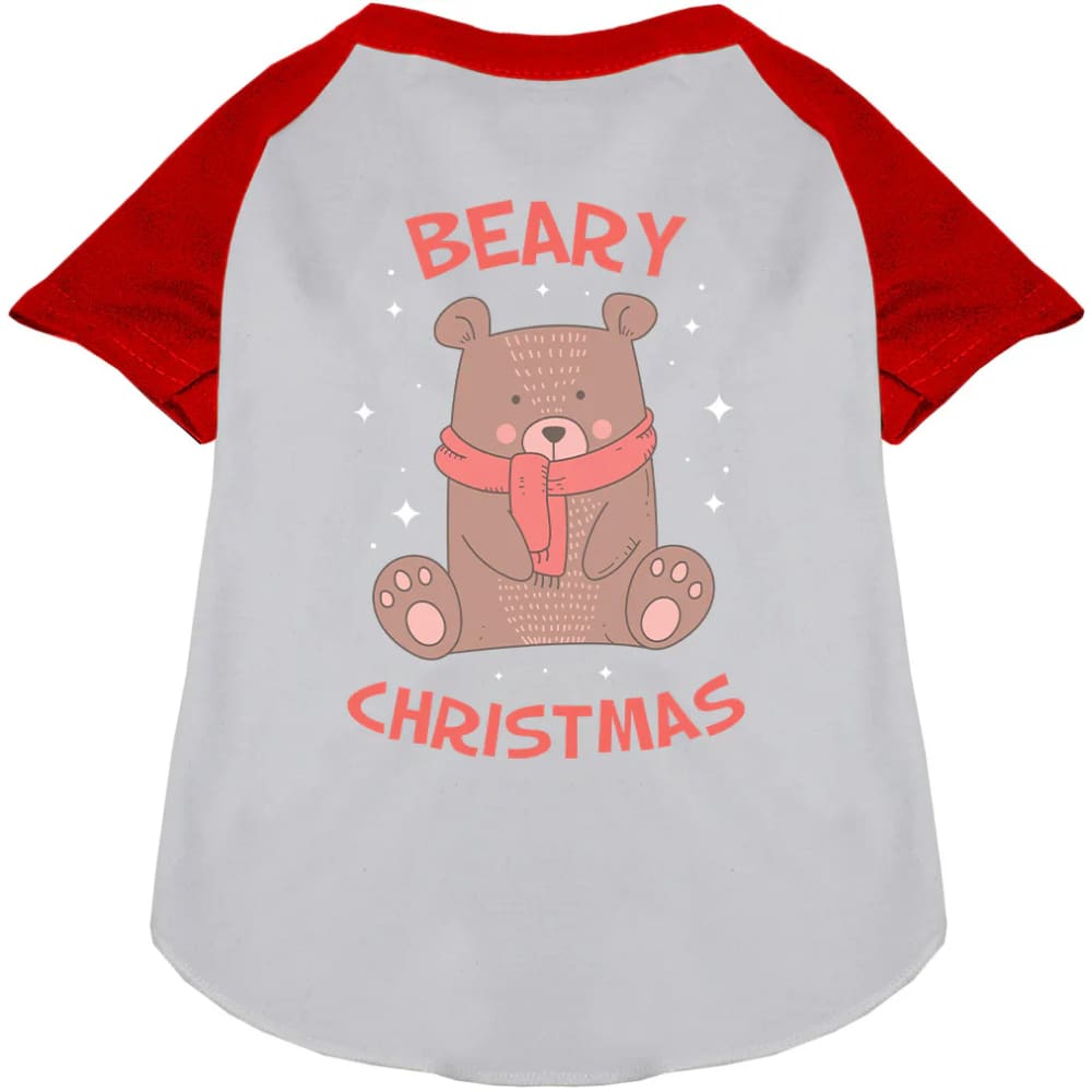 Beary Christmas Pet Raglan Shirt - Screen Print Shirts