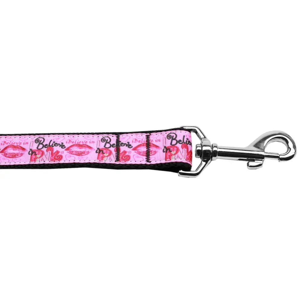 Believe In Pink Nylon Dog Collars & Leashes - Dog Collars