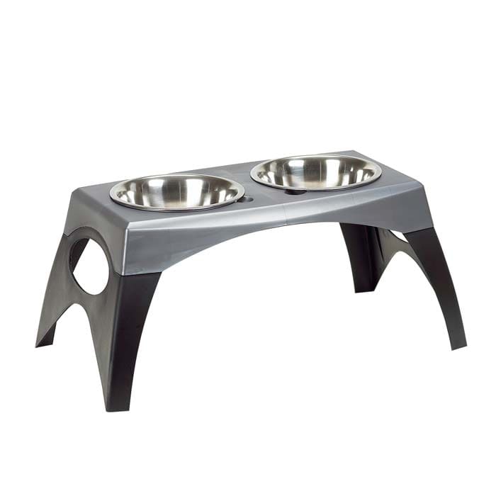 Bergan Pet Elevated Feeder Black / Gray; Three Sizes