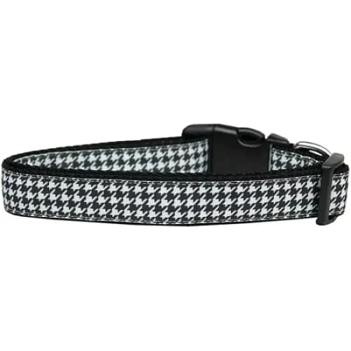 Black Houndstooth Nylon Dog Collar - Dog Collars - Nylon