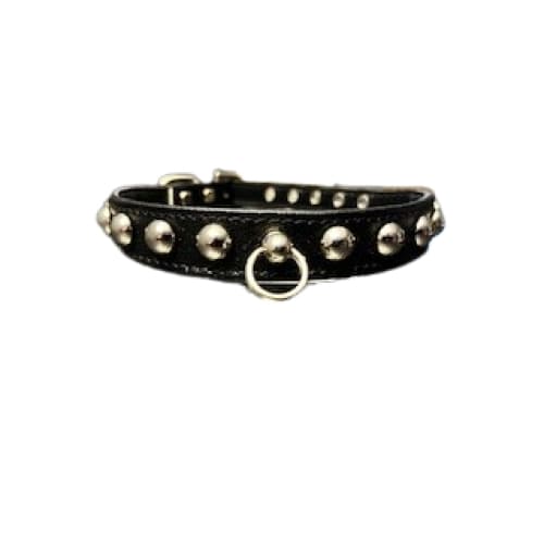 Black with Silver Spheres Dog Collar - Fits 10-12” Neck