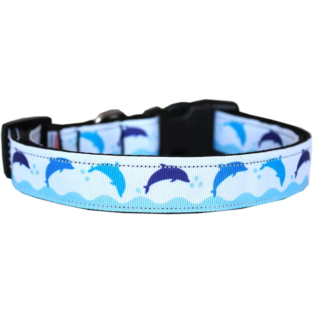 Blue Dolphins Nylon Cat Safety Collar - Cat Collars