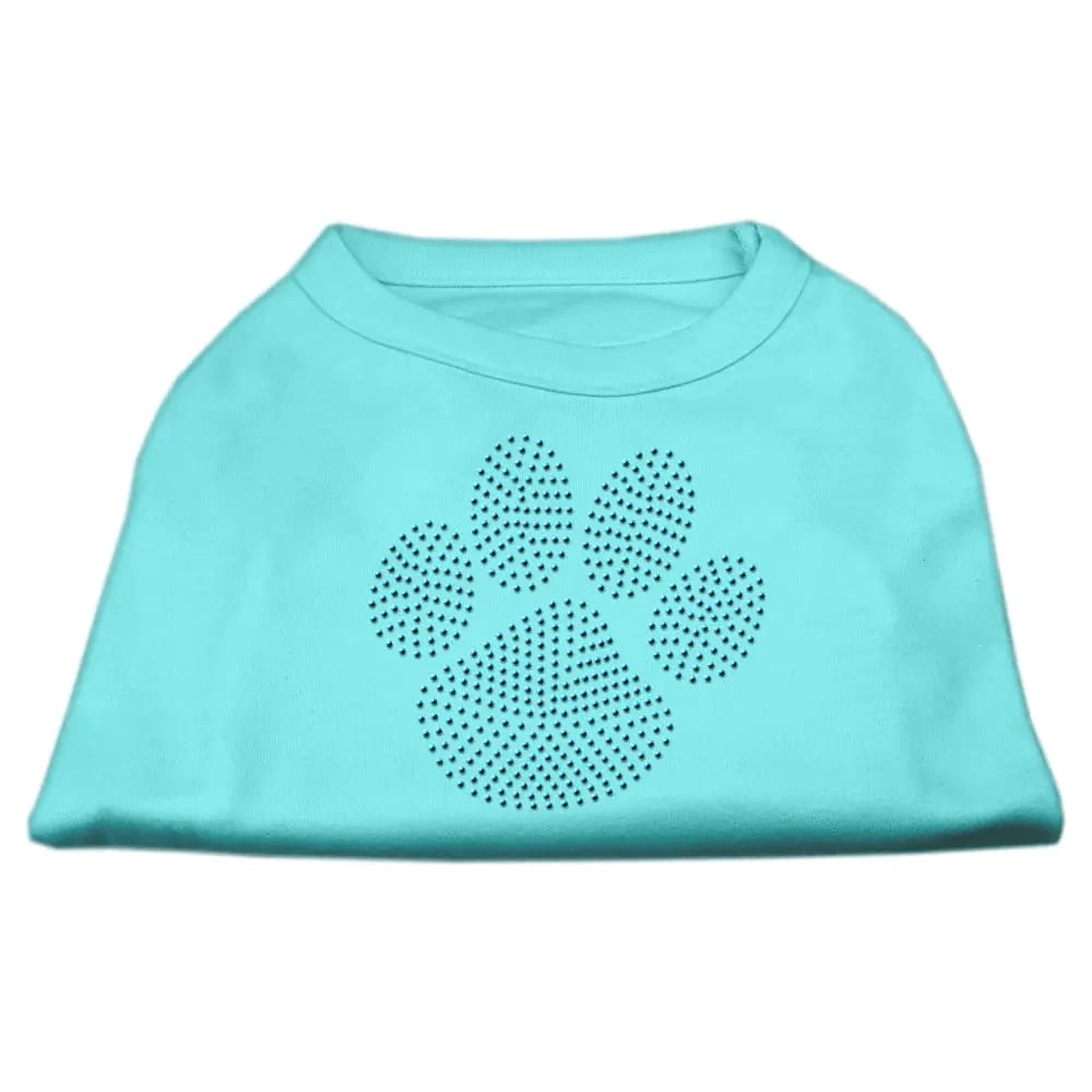 Blue Paw Rhinestud Dog Shirt - Pet Shirt