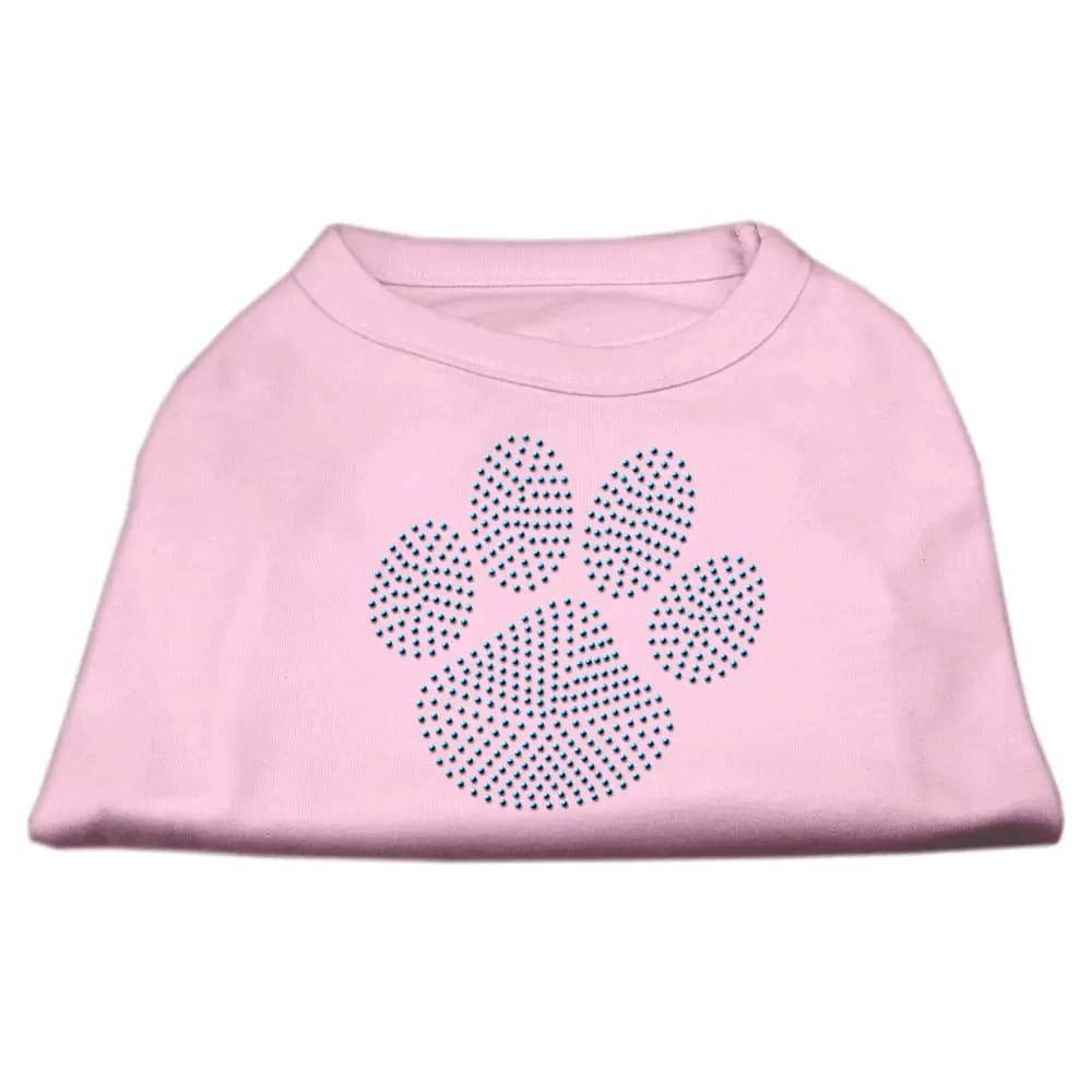 Blue Paw Rhinestud Dog Shirt - Pet Shirt