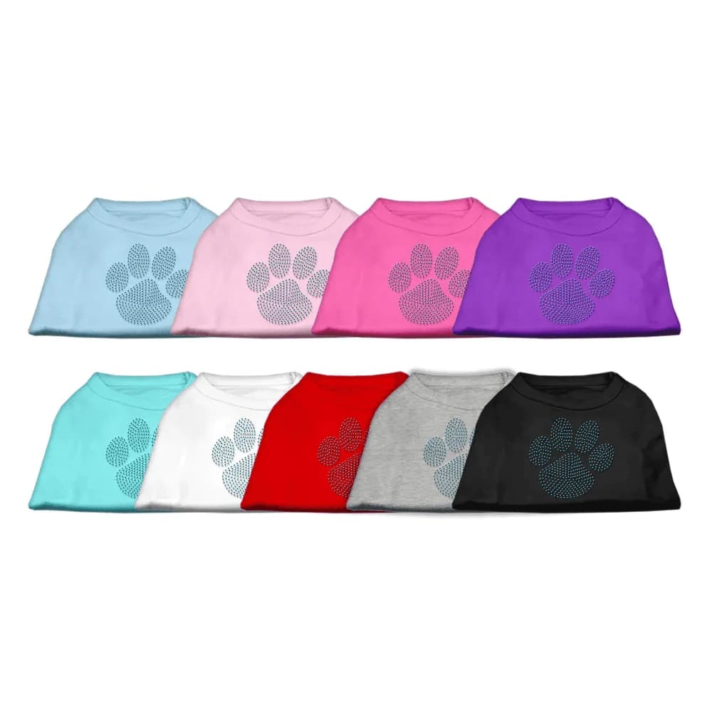 Blue Paw Rhinestud Dog Shirt - Pet Shirt