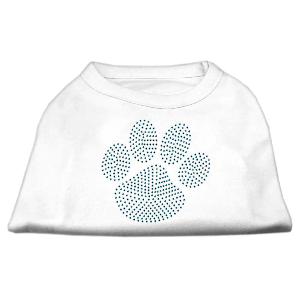 Blue Paw Rhinestud Dog Shirt - Pet Shirt