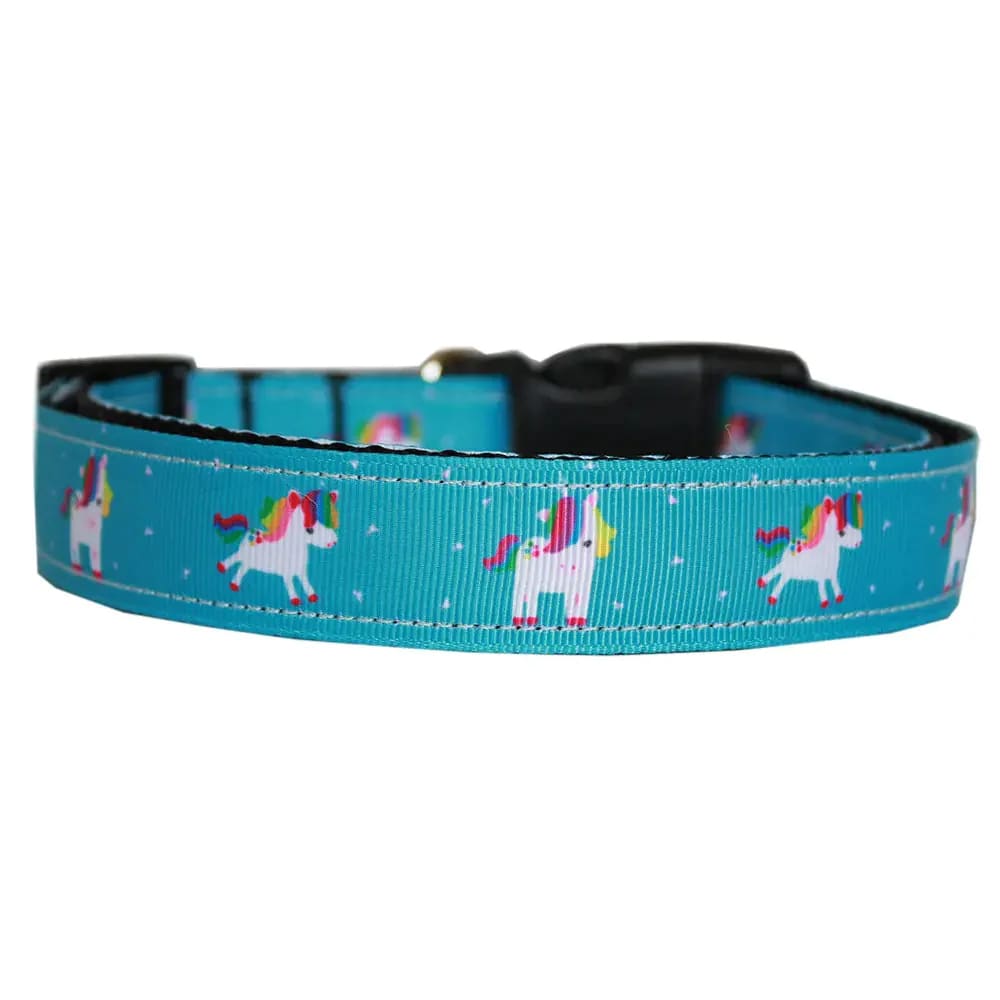 Blue Unicorn Nylon Dog Collars & Leashes - Dog Collars