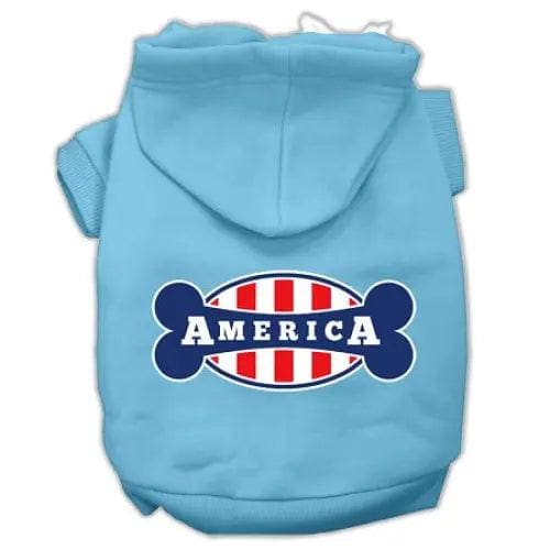 Bonely In America Screen Print Pet Hoodies - Screen Print