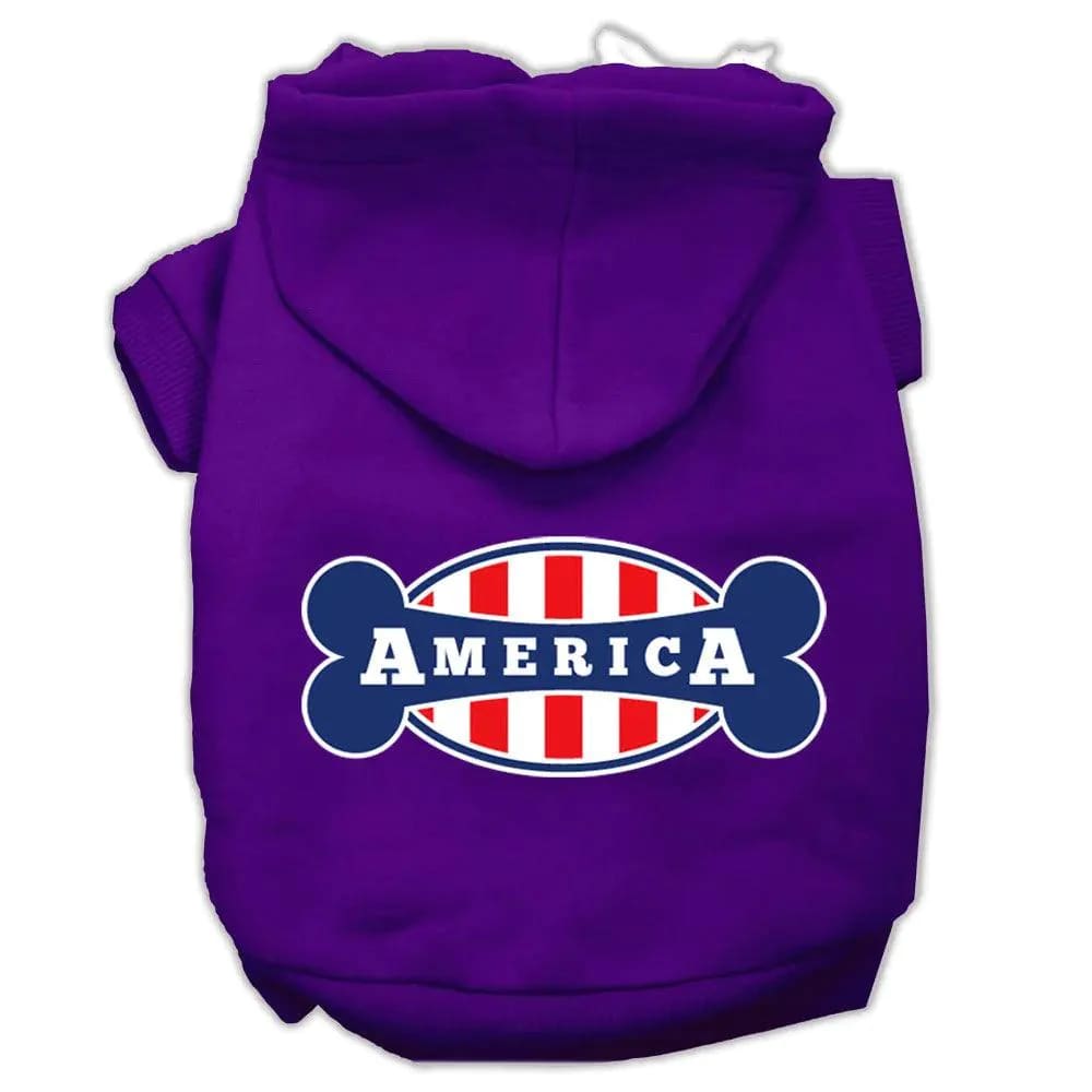 Bonely In America Screen Print Pet Hoodies - Screen Print