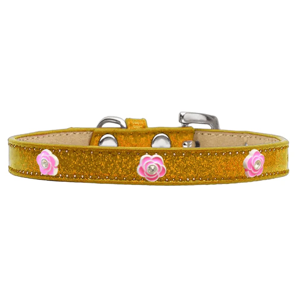 Bright Pink Rose Widget Dog Collar Ice Cream - Dog Collars