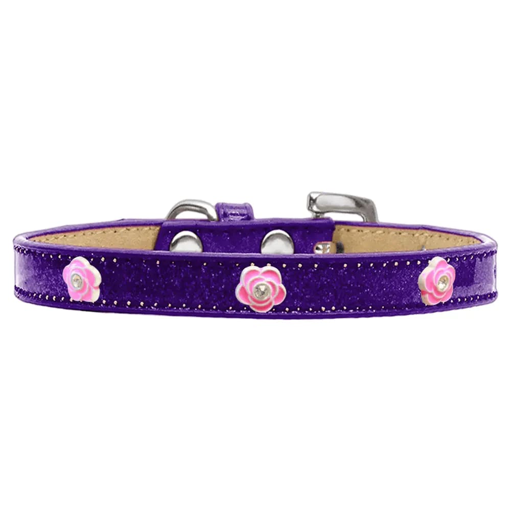 Bright Pink Rose Widget Dog Collar Ice Cream - Dog Collars