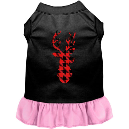 Buffalo Check Deer Pet Dress - Screen Print Dog Dresses