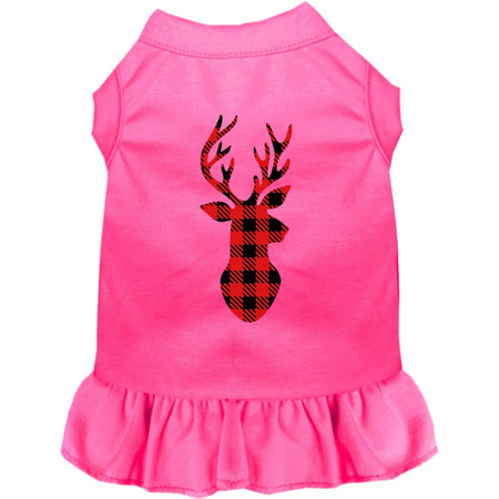 Buffalo Check Deer Pet Dress - Screen Print Dog Dresses