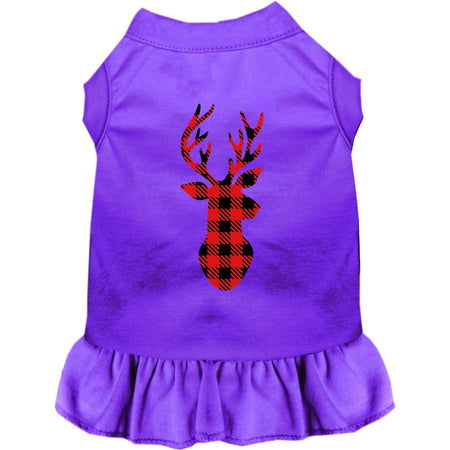 Buffalo Check Deer Pet Dress - Screen Print Dog Dresses