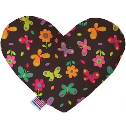 Butterflies In Brown Heart Dog Toy - Heart Dog Toys