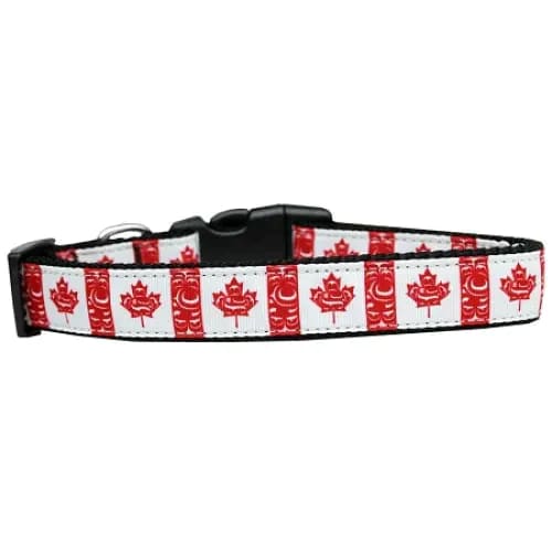 Canadian Flag In Swirls Nylon Cat Collar - Cat Collars