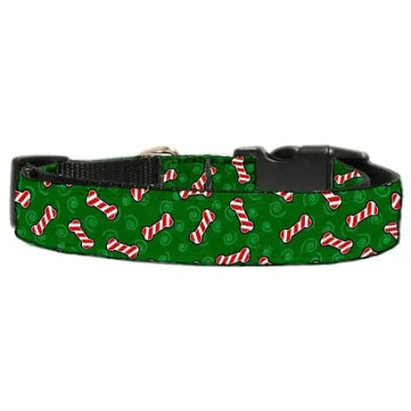 Candy Cane Bones Nylon and Ribbon Dog Collars and Leashes