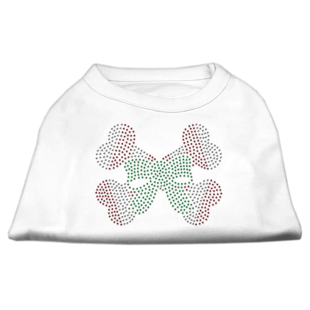 Candy Cane Crossbones Rhinestone Pet Shirt - Screen Print