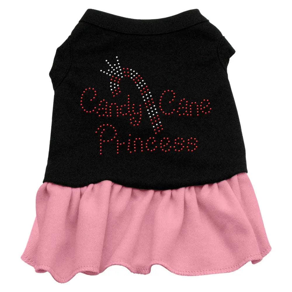 Candy Cane Princess Rhinestone Pet Dress - Screen Print Dog