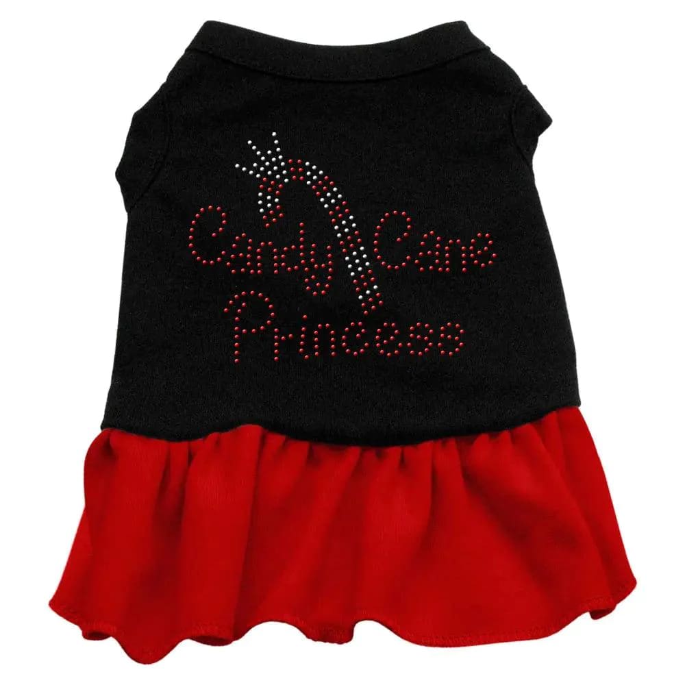 Candy Cane Princess Rhinestone Pet Dress - Screen Print Dog