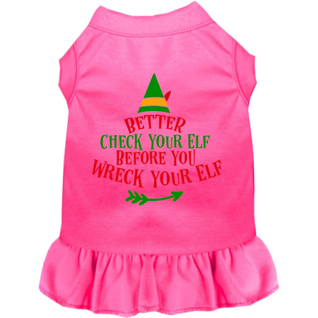 Check Your Elf Pet Dress - Screen Print Dog Dresses