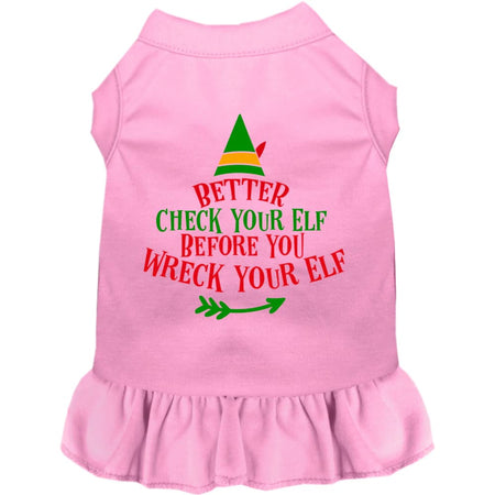 Check Your Elf Pet Dress - Screen Print Dog Dresses