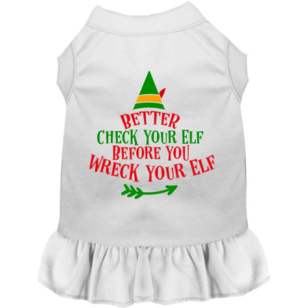 Check Your Elf Pet Dress - Screen Print Dog Dresses