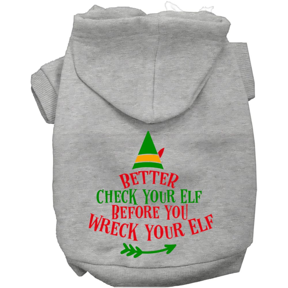 Check Your Elf Pet Hoodie - Screen Print Hoodies