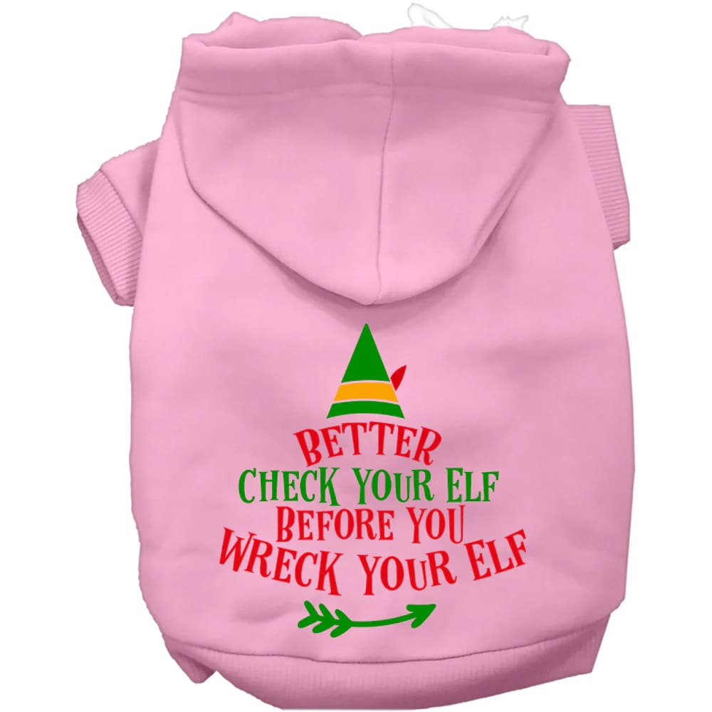 Check Your Elf Pet Hoodie - Screen Print Hoodies