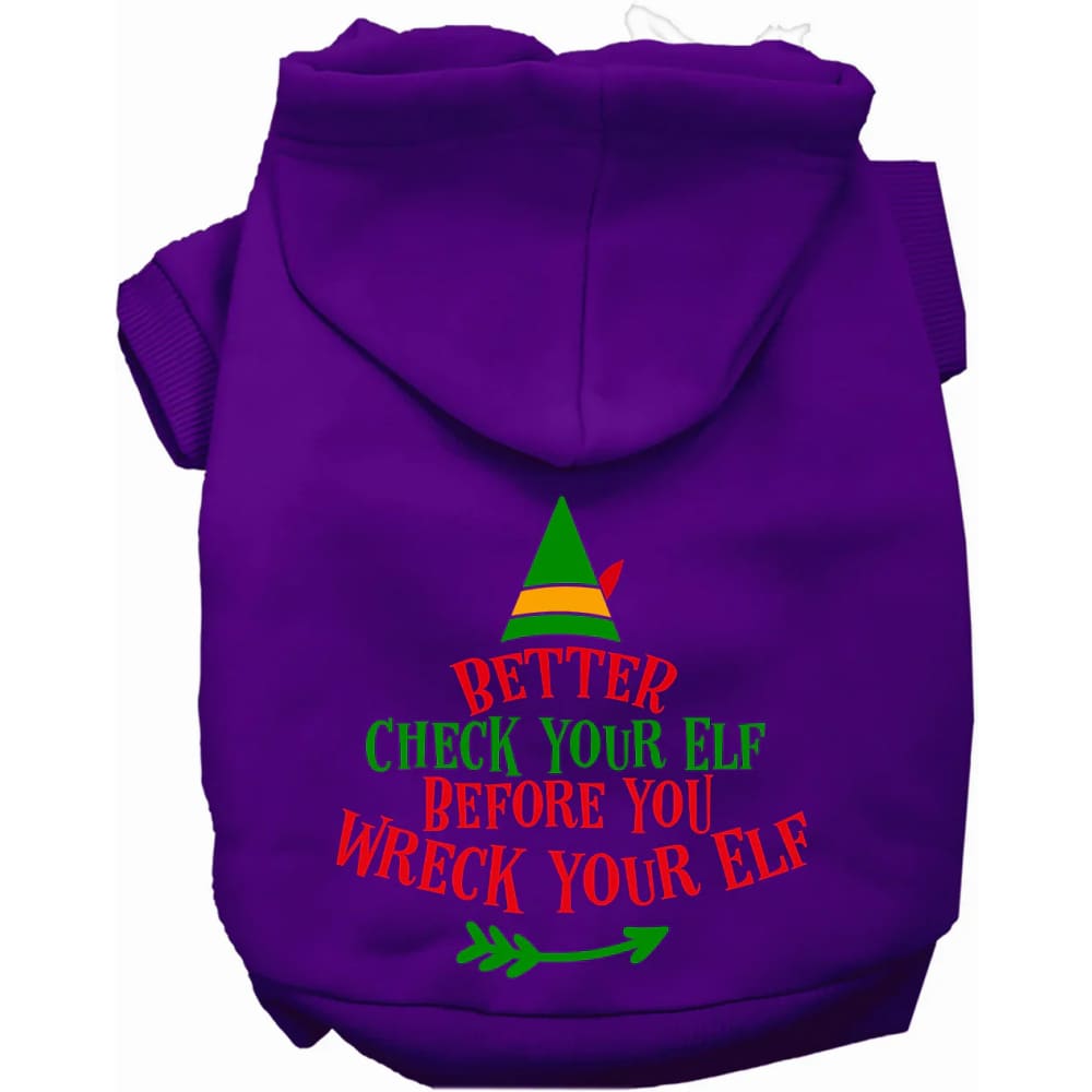 Check Your Elf Pet Hoodie - Screen Print Hoodies