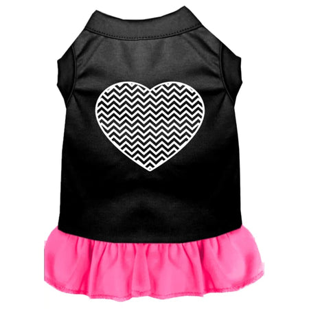 Chevron Heart Screen Print Dog Dress - Screen Print Dog