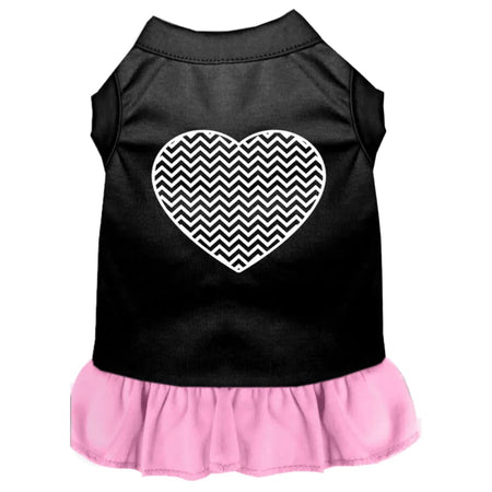 Chevron Heart Screen Print Dog Dress - Screen Print Dog