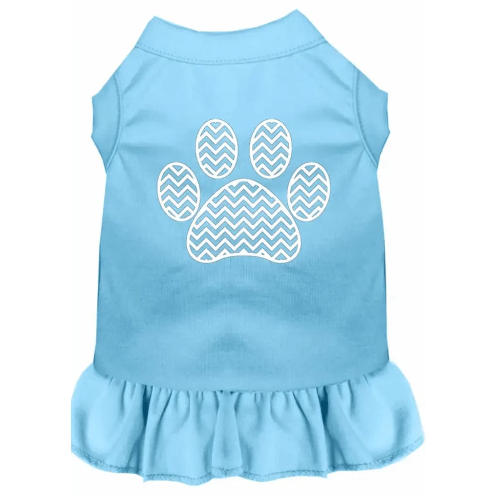 Chevron Paw Screen Print Dog Dress - Screen Print Dog